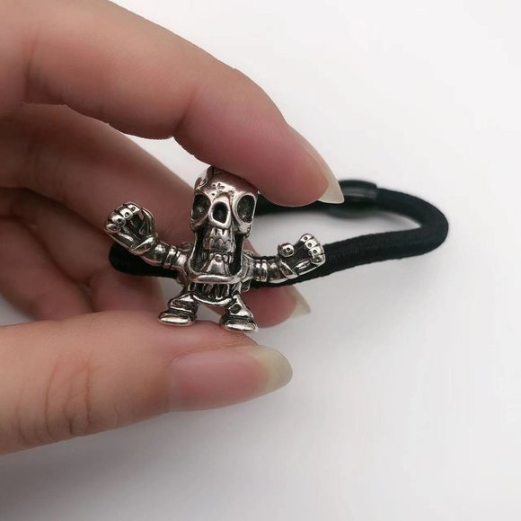 Hair rope buckle Skull Figure Chrome Hearts 925 sterling silver hair accessories